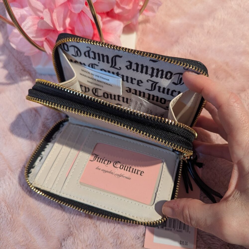 NWT Juicy Couture Black Double Zip Wallet - Picture 6 of 11